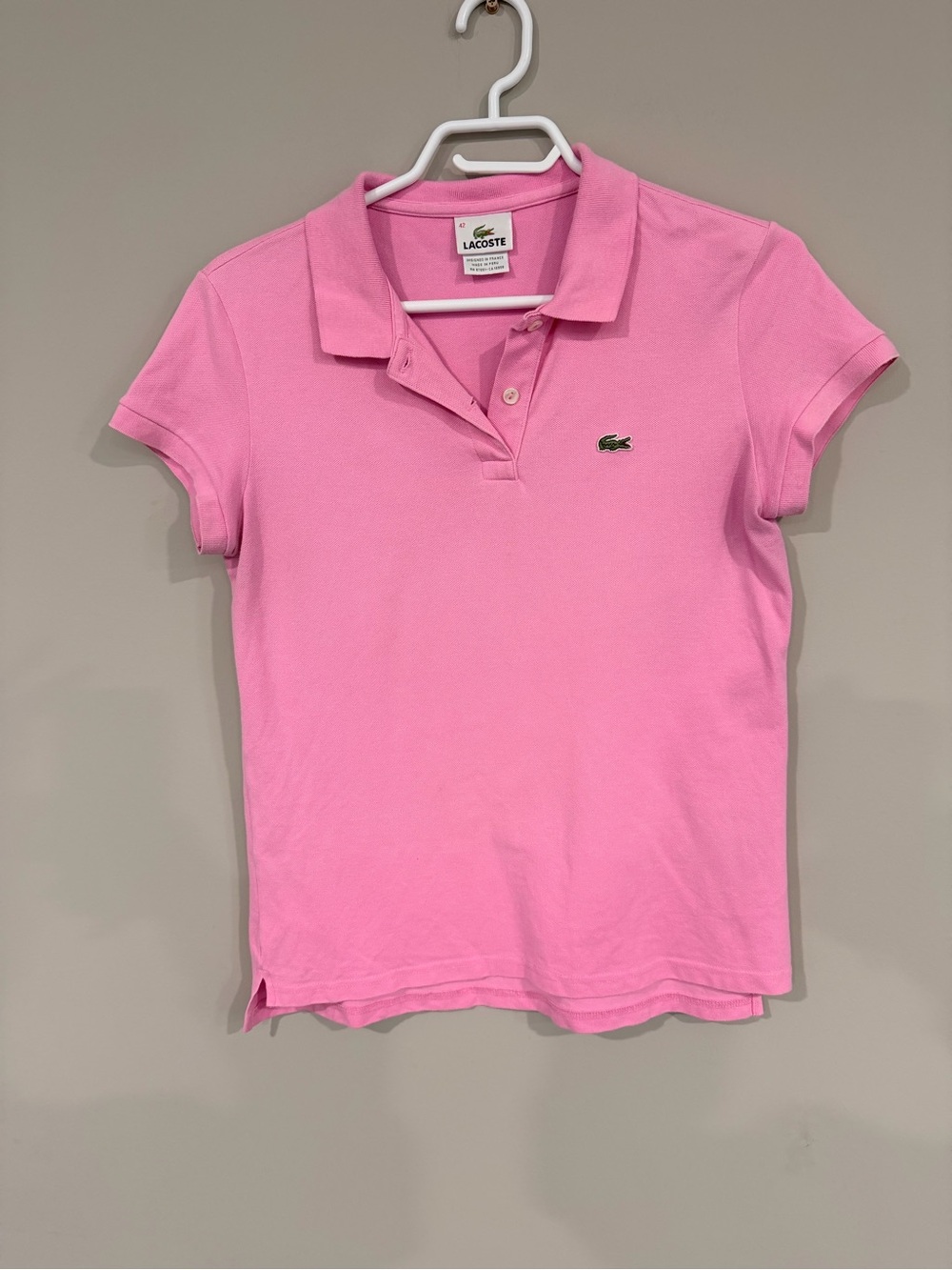 Lacoste Pink Classic Women's Polo Size 42